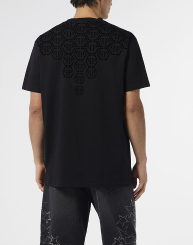 T-Shirt girocollo con logo monogram MTK8682 PJY002N 02 PHILIPP PLEIN Black 