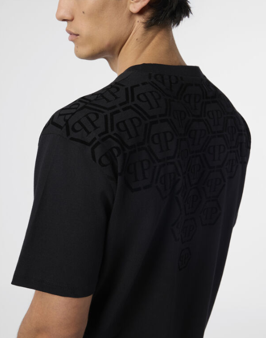 T-Shirt girocollo con logo monogram MTK8682 PJY002N 02 PHILIPP PLEIN Black 