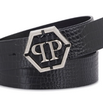Cintura in pelle stampata MVA0978 PLE010N 02 PHILIPP PLEIN Black 