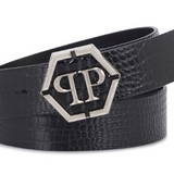 Cintura in pelle stampata MVA0978 PLE010N 02 PHILIPP PLEIN Black 