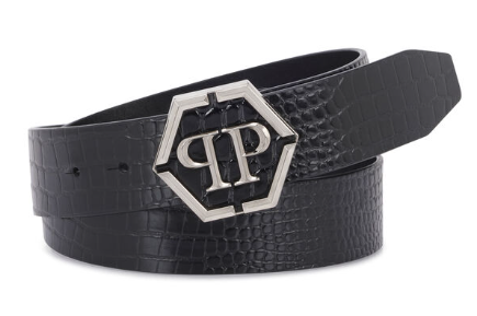 Cintura in pelle stampata MVA0978 PLE010N 02 PHILIPP PLEIN Black 