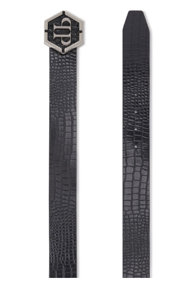 Cintura in pelle stampata MVA0978 PLE010N 02 PHILIPP PLEIN Black 