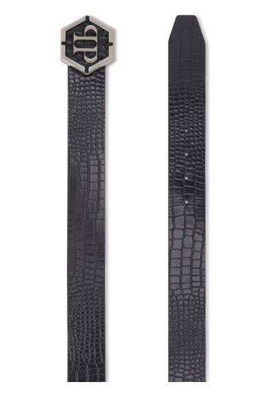 Cintura in pelle stampata MVA0978 PLE010N 02 PHILIPP PLEIN Black 