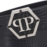 Cintura in pelle stampata MVA0978 PLE010N 02 PHILIPP PLEIN Black 