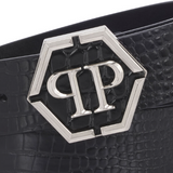 Cintura in pelle stampata MVA0978 PLE010N 02 PHILIPP PLEIN Black 