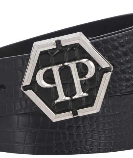 Cintura in pelle stampata MVA0978 PLE010N 02 PHILIPP PLEIN Black 