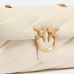 Borsa in pelle 100038A0F2 Z14Q PINKO Bianco seta-antique gold 