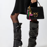 Borsa in pelle 100066A0F1 Z99Q PINKO Nero-antique gold 
