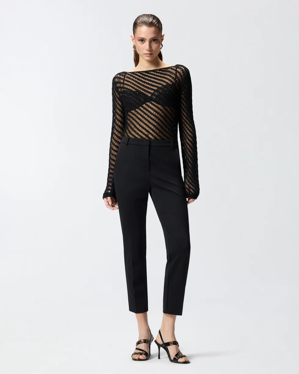 Pantaloni a gamba dritta<BR/> 100155A36R Z99 PINKO Black 
