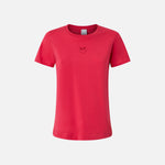 T-shirt maniche corte logo ricamato 100355A2HN O57 PINKO Rosso-passata di pom. 