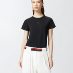 T-shirt maniche corte logo ricamato 100355A2HN Z99 PINKO Nero 