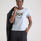 T-Shirt manica corta 100535A33F E87 PINKO Azzurro arona 