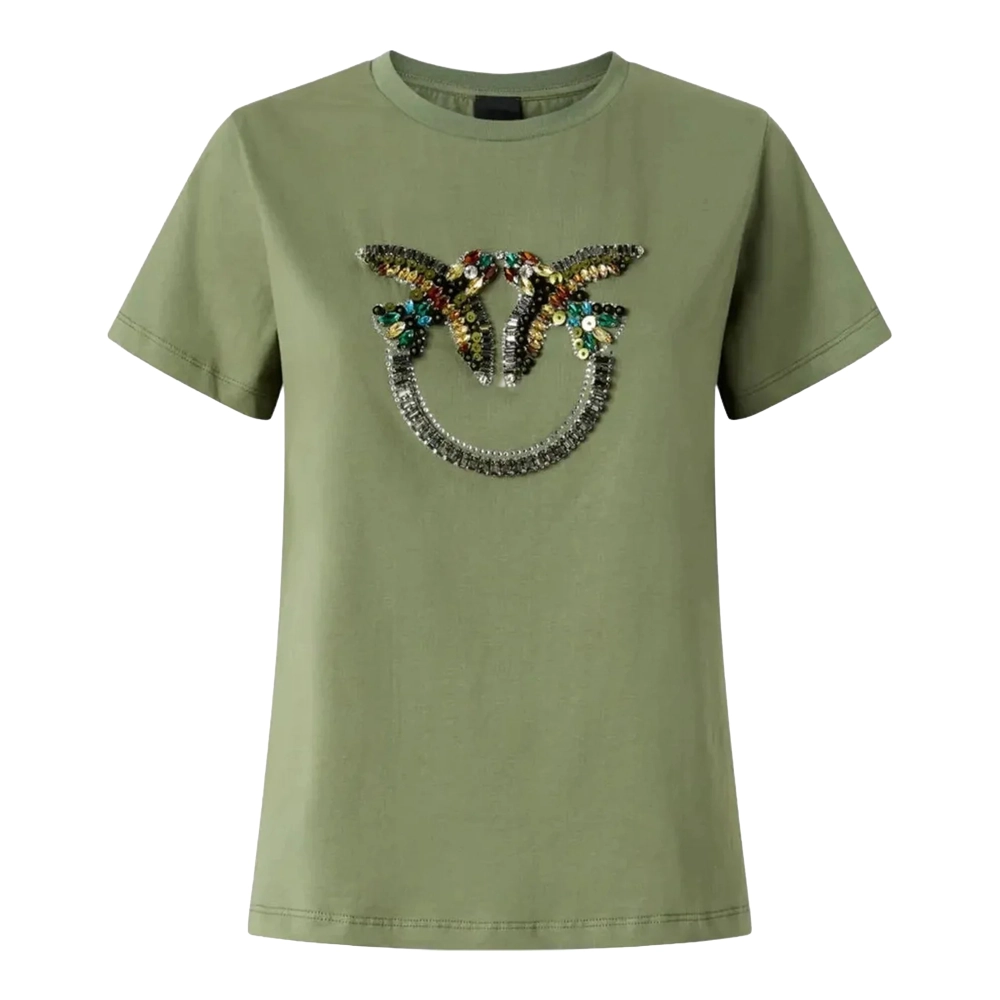 T-Shirt manica corta 100535A33F U84 PINKO Verde vertiver 