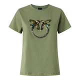 T-Shirt manica corta 100535A33F U84 PINKO Verde vertiver 