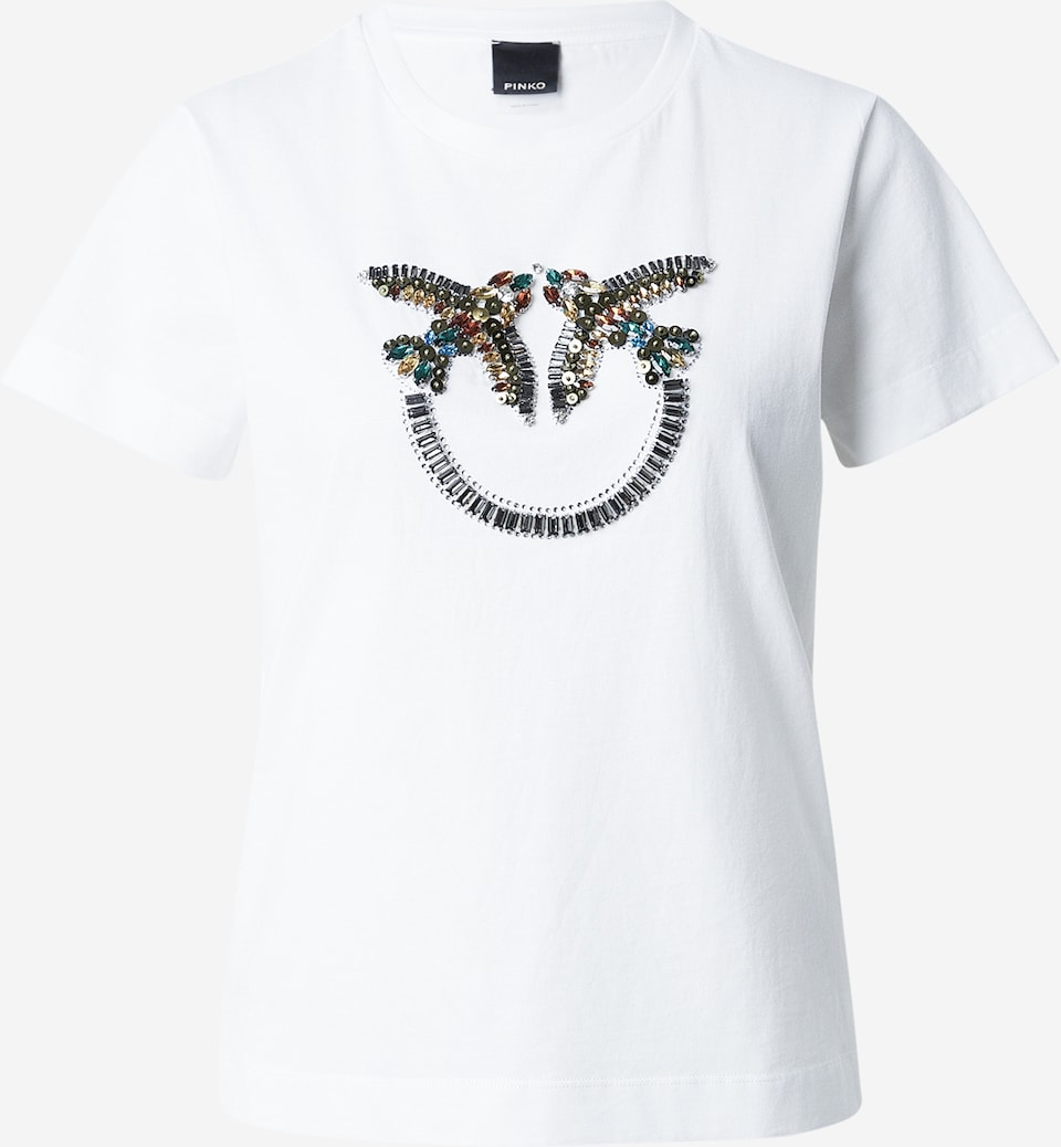 T-Shirt manica corta 100535A33F Z05 PINKO Bianco-biancaneve 