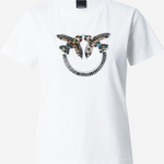 T-Shirt manica corta 100535A33F Z05 PINKO Bianco-biancaneve 