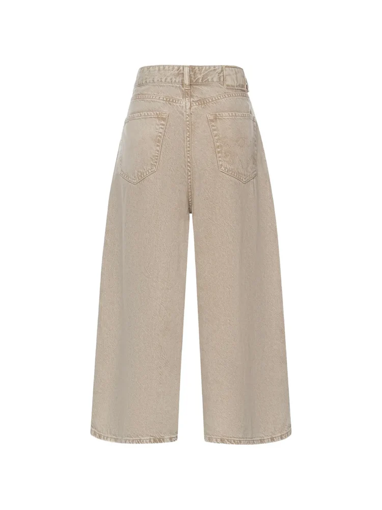 Bermuda in tela denim 104646A2H6 C88 PINKO Beige-macrocistide 