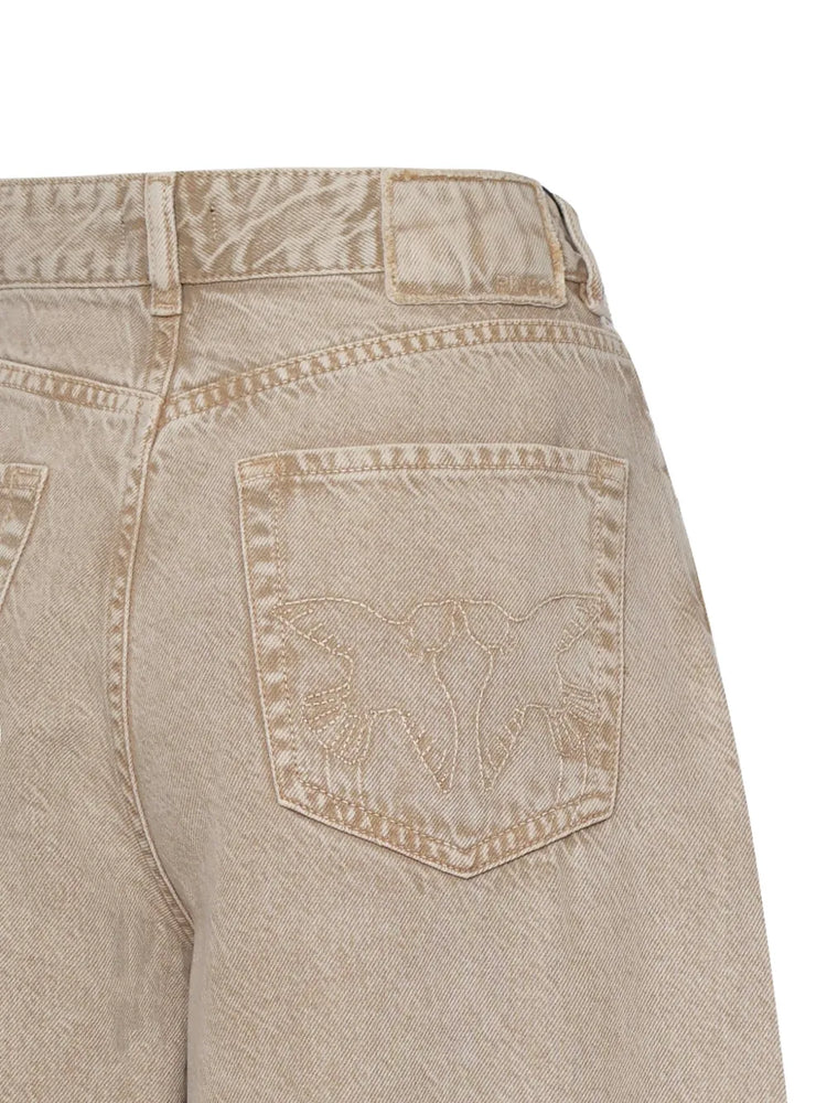 Bermuda in tela denim 104646A2H6 C88 PINKO Beige-macrocistide 