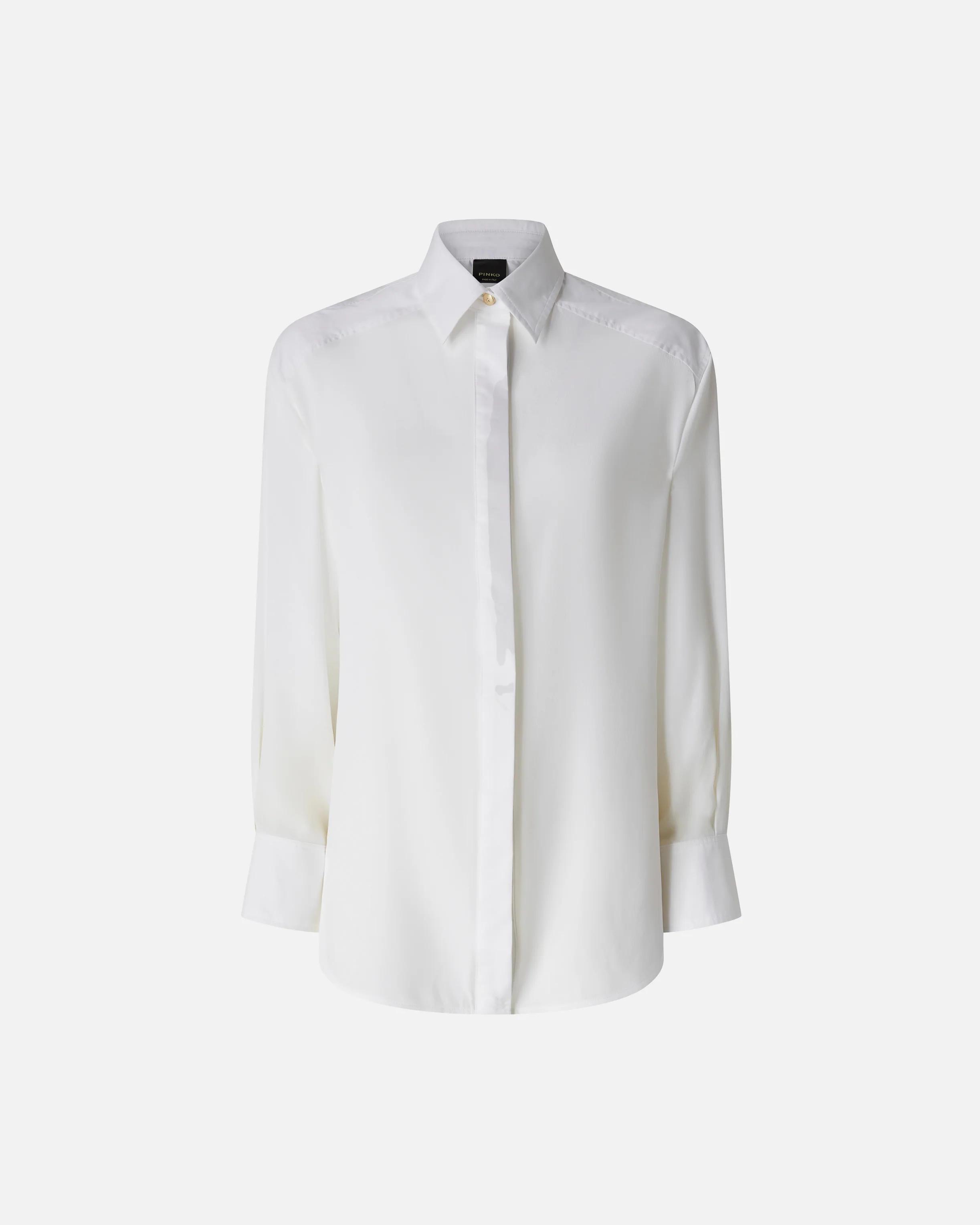 Camicia in popeline e crêpe 105434A2TG Z05 PINKO Bianco-biancaneve 