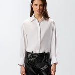 Camicia in popeline e crêpe 105434A2TG Z05 PINKO Bianco-biancaneve 