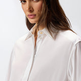 Camicia in popeline e crêpe 105434A2TG Z05 PINKO Bianco-biancaneve 