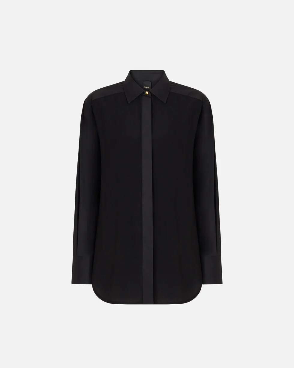 Camicia in popeline e crêpe 105434A2TG Z99 PINKO Nero 