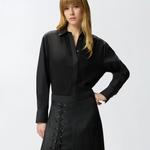 Camicia in popeline e crêpe 105434A2TG Z99 PINKO Nero 