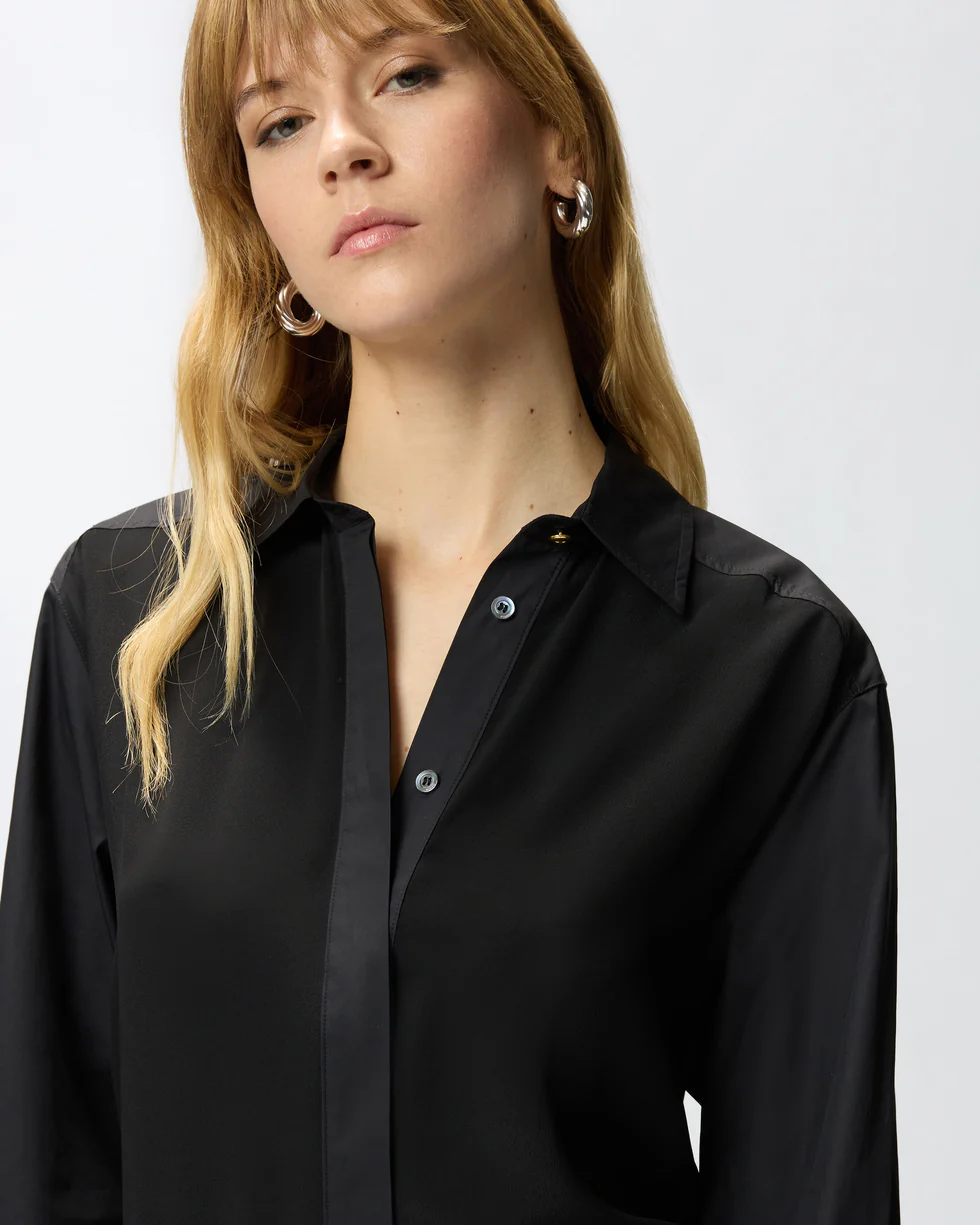 Camicia in popeline e crêpe 105434A2TG Z99 PINKO Nero 