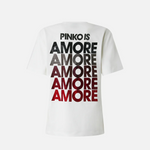 T-Shirt manica corta 105526A33I ZR2 PINKO Bianco/rosso 