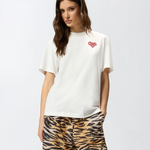 T-Shirt manica corta 105526A33I ZR2 PINKO Bianco/rosso 