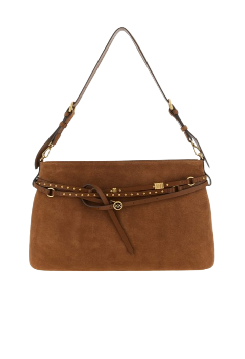 Borsa a spalla in suede 105903A0F6 L17Q PINKO Marrone-leone-antique gold 