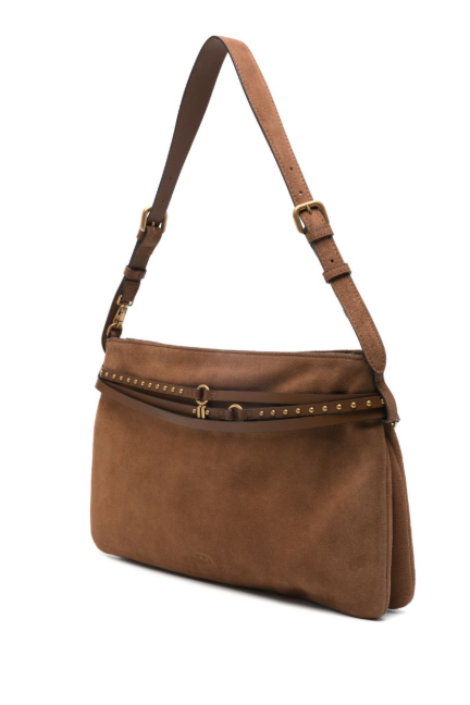 Borsa a spalla in suede 105903A0F6 L17Q PINKO Marrone-leone-antique gold 