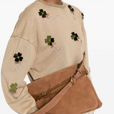 Borsa a spalla in suede 105903A0F6 L17Q PINKO Marrone-leone-antique gold 