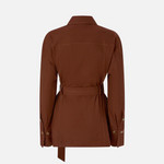 Giacca in cotone con cintura 106153A2ER L78 PINKO Marrone terra x piante 