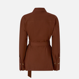 Giacca in cotone con cintura 106153A2ER L78 PINKO Marrone terra x piante 