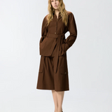 Giacca in cotone con cintura 106153A2ER L78 PINKO Marrone terra x piante 