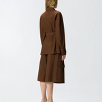 Giacca in cotone con cintura 106153A2ER L78 PINKO Marrone terra x piante 
