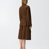 Giacca in cotone con cintura 106153A2ER L78 PINKO Marrone terra x piante 