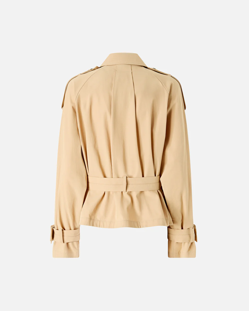 Trench corto in cotone con cintura 106165A2ER D41 PINKO Beige chantilly 