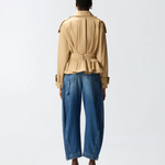 Trench corto in cotone con cintura 106165A2ER D41 PINKO Beige chantilly 