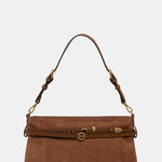 Borsa a spalla media in suede 106176A0F6 L17Q PINKO Marrone-leone-antique gold 