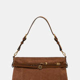 Borsa a spalla media in suede 106176A0F6 L17Q PINKO Marrone-leone-antique gold 