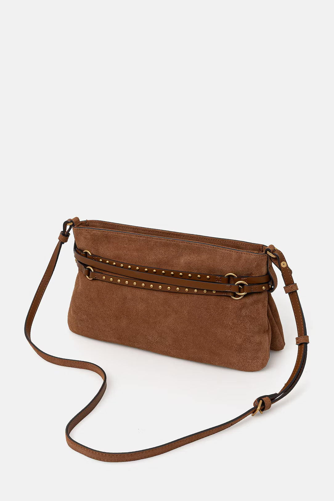 Borsa a spalla media in suede 106176A0F6 L17Q PINKO Marrone-leone-antique gold 