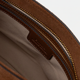 Borsa a spalla media in suede 106176A0F6 L17Q PINKO Marrone-leone-antique gold 