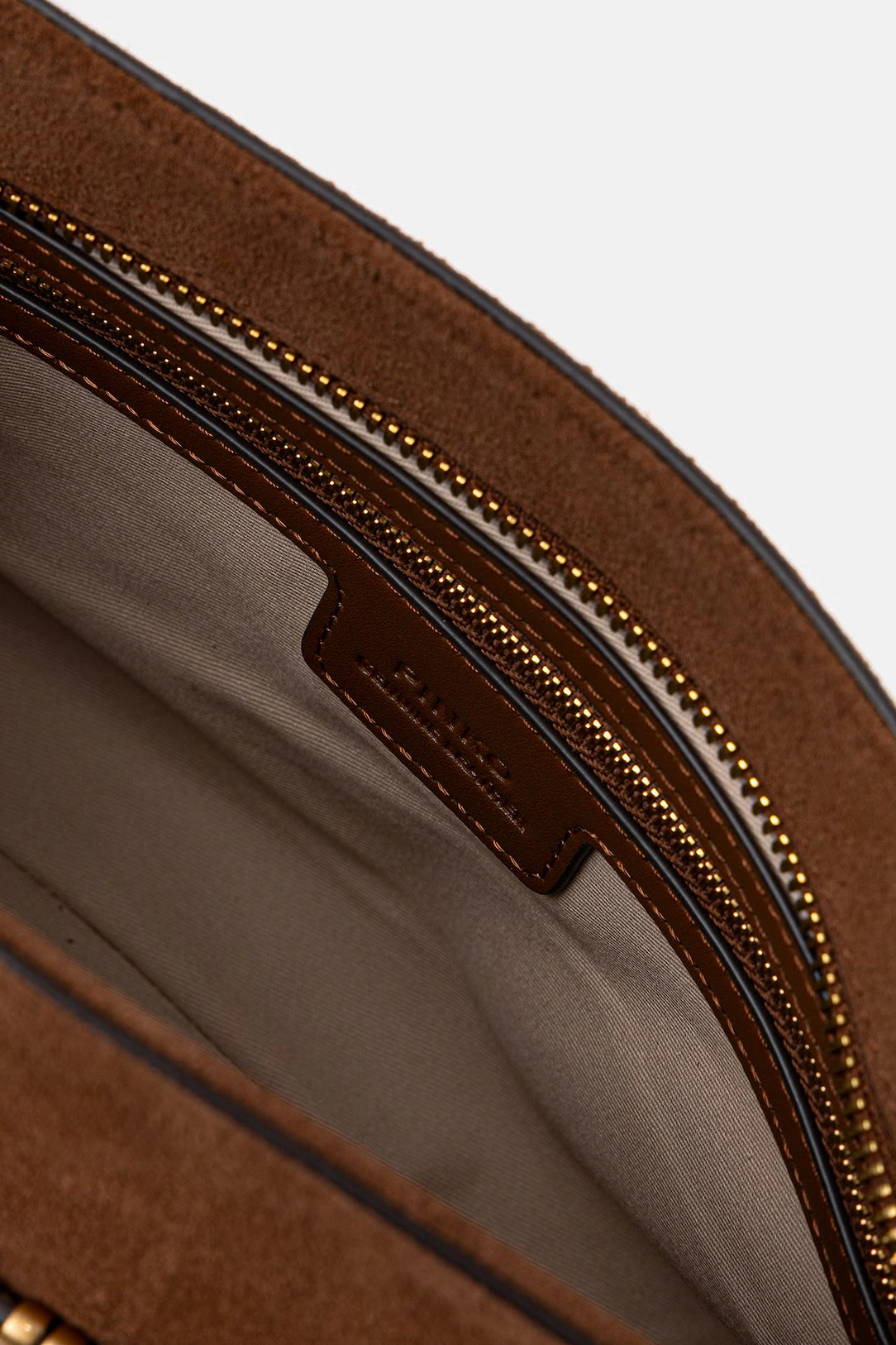 Borsa a spalla media in suede 106176A0F6 L17Q PINKO Marrone-leone-antique gold 
