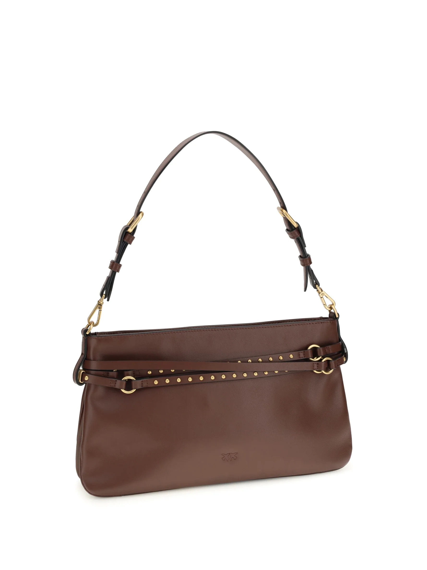 Borsa a spalla in pelle 106176A0QO R49Q PINKO Burgundy wine antigue gold 