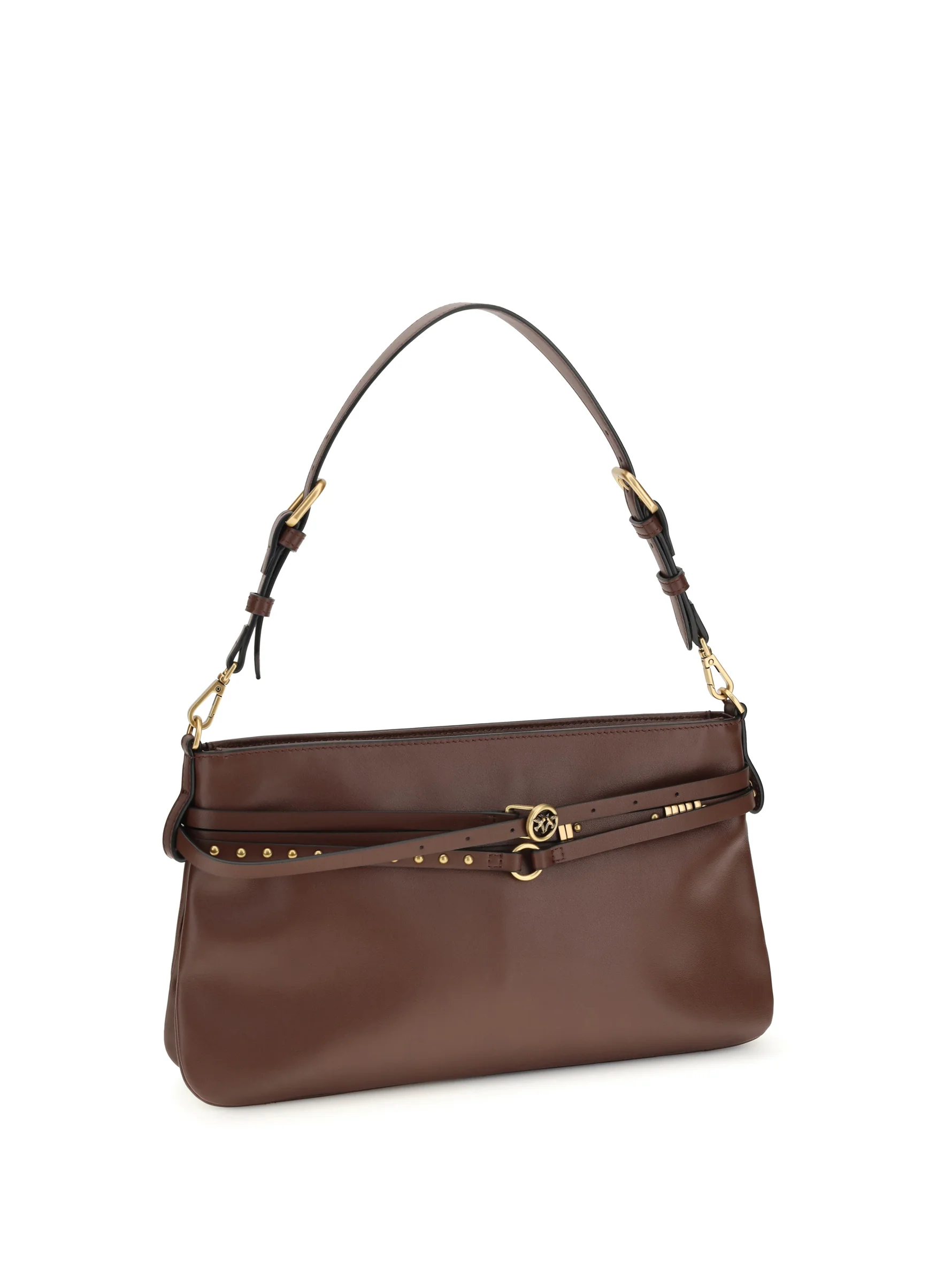 Borsa a spalla in pelle 106176A0QO R49Q PINKO Burgundy wine antigue gold 