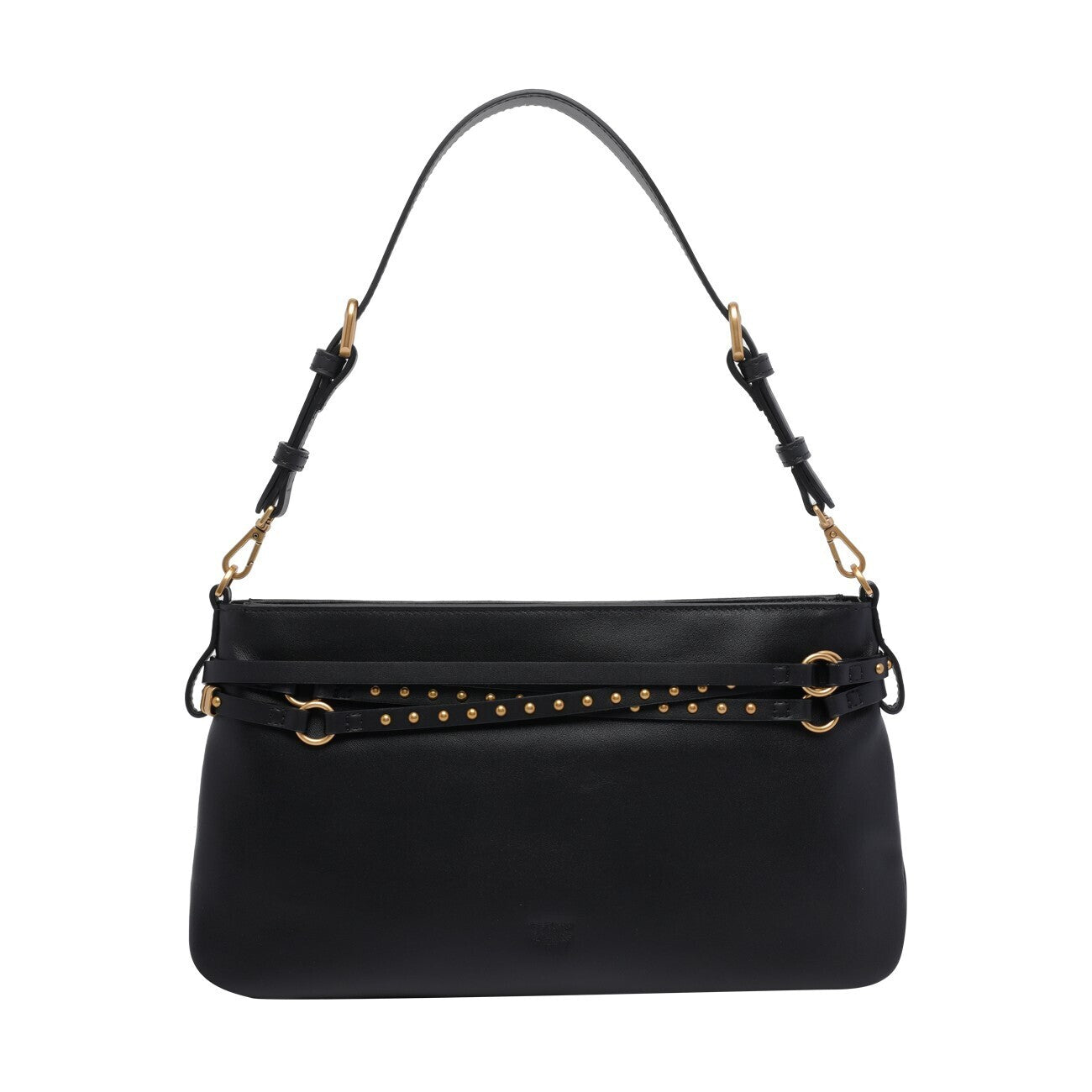 Borsa a spalla in pelle 106176A0QO Z99Q PINKO Nero-antique gold 