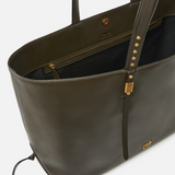 Borsa shopper media in pelle 106184A0QO K35Q PINKO Verde fango-antique gold 