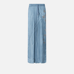 Pantaloni fluidi con stampa gioiello piazzata 106210A37N F15 PINKO Azzurro-denim sbiadito 